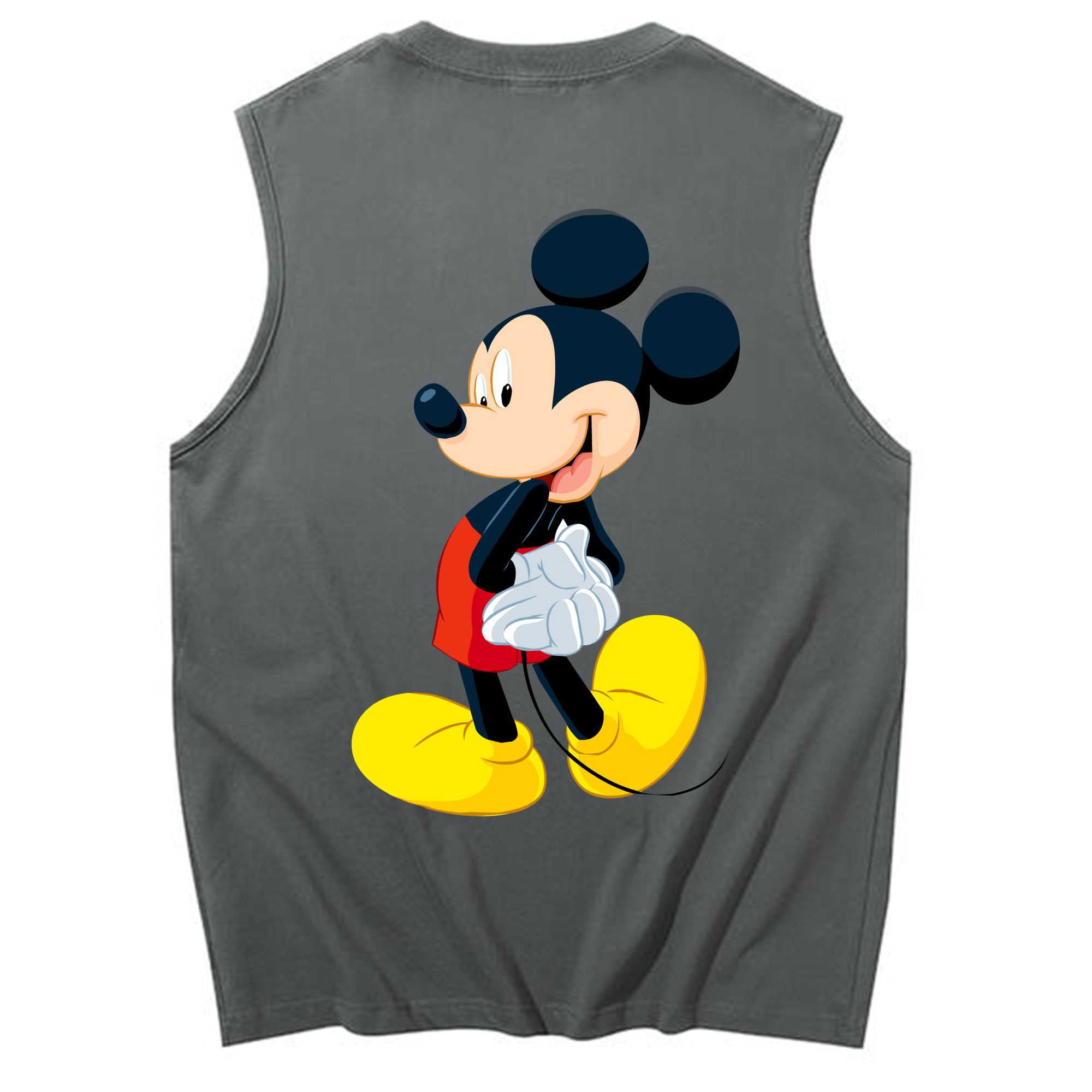 ミッキーマウス Mickey Mouse コットン100％タンクトップ（背面プリント）